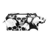 Trousse da viaggio per cosmetici da donna, in pelle e microfibra, pratica borsa organizer con cerniera, teschi umani morti, Multi, 8.2x3.1x3.5 in/21x8x9 cm, Beauty case