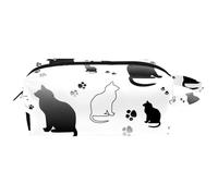 Trousse da viaggio per cosmetici da donna, in pelle e microfibra, pratica borsa organizer con cerniera, gatto nero e gatto bianco, Multi, 8.2x3.1x3.5 in/21x8x9 cm, Beauty case