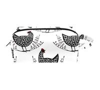 Trousse da viaggio per cosmetici da donna, in pelle e microfibra, pratica borsa organizer con cerniera, galline maculate nere con corona floreale, Multi, 8.2x3.1x3.5 in/21x8x9 cm, Beauty case