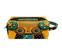 Trousse da viaggio per cosmetici da donna, in pelle e microfibra, pratica borsa organizer con cerniera, non disturbare il gamepad, Multi, 8.2x3.1x3.5 in/21x8x9 cm, Beauty case