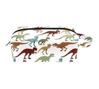 Trousse da viaggio per cosmetici da donna, in pelle e microfibra, pratica borsa organizer con cerniera, dinosauro Wild Jurassic T-Rex, Multi, 8.2x3.1x3.5 in/21x8x9 cm, Beauty case