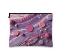 Trousse da viaggio per cosmetici, motivo galassia, viola e spazio, da donna, organizer portatile con cerniera, perfetta per festival o uso quotidiano, Viola, 7x9 Inch, Galaxy