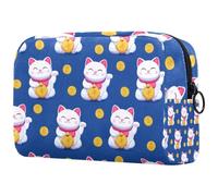 Trousse da viaggio per donne, con simpatici personaggi di zucca di Halloween, volti divertenti, trousse da viaggio, astuccio per matite, astuccio portatile per trucchi e articoli da toeletta per