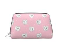 Trousse da viaggio per trucchi con cuccioli di Pomerania e Point, con scomparti, borsa da toilette portatile da donna, Argento, One Size