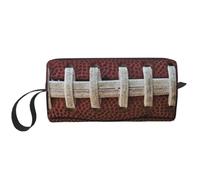 Trousse da viaggio per trucchi con stampa a onde di pesce basso, custodia per trucco semplice e portatile con cerniera per donne, American Football Laces, One Size, Astuccio per trucchi