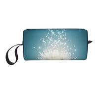 Trousse da viaggio per trucchi con stampa a onde di pesce basso, custodia per trucco semplice e portatile con cerniera per donne, Fiore Di Loto Asiatico, One Size, Astuccio per trucchi