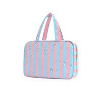 Trousse da viaggio portatile e leggera, impermeabile, a righe, con 4, Rosa blu, Consulte la descripción, Vedere la descrizione | Borsa da toilette per diario, fine settimana, vacanze, crociera, campeggio, doccia, armadio, valigia