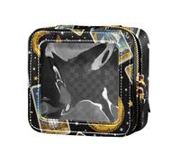 Trousse da viaggio trasparente con oroscopo dei tarocchi mistici gotici, trousse per cosmetici, organizer portatile per il trucco da viaggio