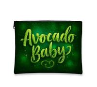 Trousse glitterata con avocado, borsa per cosmetici con frutta verde scintillante per donne, organizer portatile con cerniera, regalo per festival di primavera, Verde, 7x9 Inch, Avocado