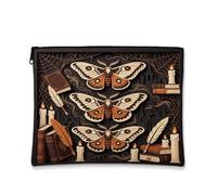 Trousse gotica per trucchi a tema biblioteca di falene accademiche, 17,8 x