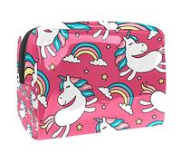 Trousse impermeabile con graziosi unicorni con elementi magici adesivi, borsa per il trucco, organizer da viaggio con cerniera, piccola custodia per cosmetici, borsa per cosmetici, per adolescenti,