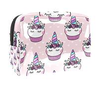 Trousse impermeabile con graziosi unicorni con elementi magici adesivi, borsa per il trucco, organizer da viaggio con cerniera, piccola custodia per cosmetici, borsa per cosmetici, per adolescenti,