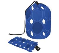 Trousse impermeabile da donna con coulisse, grande capacità per viaggi e uso quotidiano, geometrico circolare blu, Multicolore, 9.9x6.9in/25.2x17.6cm;6x3.5in/15.2x8.8cm