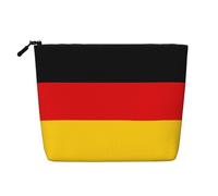 Trousse impermeabile effetto lino con bandiera tedesca, borsa organizer da viaggio leggera, custodia per cosmetici con cerniera