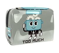 Trousse impermeabile per il trucco con scritta "Happy Valentine's Day", con robot, borsa da viaggio con cerniera, piccola borsa per cosmetici, borsa per cosmetici, per adolescenti, ragazze e donne,