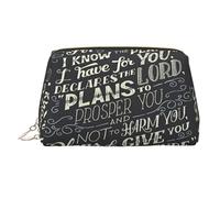 Trousse in pelle con scritta "I Know The Plans Have You Declares Lord"