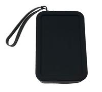 Trousse in silicone per trucchi da donna, con pratica cerniera e manico, per uso quotidiano, Nero Bk, M, Classico