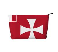 Trousse in velluto a coste con bandiera delle isole Wallis e Futuna, con cerniera, astuccio per cosmetici, per viaggi, articoli da toeletta e uso quotidiano
