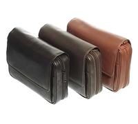 Trousse Lubinski in nappa per 4 pipe, accessori e portatabacco - I764