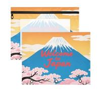 Trousse multiuso per cosmetici, portapenne, per raccoglitori a 3 anelli, confezione da 2 per insegnanti, ritorno a scuola, benvenuti in Giappone Scenery Culture