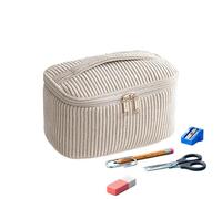 Trousse organizer per trucchi, grande capacità, con cerniera, morbida, alla, per casa, appartamento, scuola, ufficio, campeggio, rossetto, ombretto, pennello, A, riferimento alla descrizione