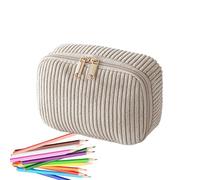 Trousse organizer per trucchi, in velluto a coste, grande capacità, alla, morbida, per donne e ragazze, per casa, scuola, ufficio, viaggi, cancelleria, ombretto, pennello, C, riferimento