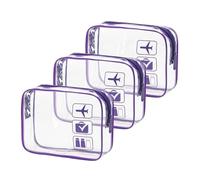 Trousse per cosmetici, 3 pezzi, trasparente, per articoli da toeletta da portare in aeroporto e compagnia aerea, comoda borsa da viaggio per articoli da toeletta, Divano Matrimoniale 2, Taglia unica