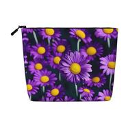 Trousse per cosmetici - Alpaca Llama stampa canapa finta canapa organizzatore da viaggio, una confezione per molteplici usi, conservazione quotidiana, Margherita viola, Taglia unica