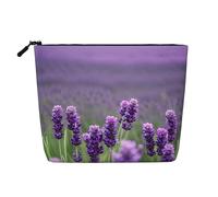 Trousse per cosmetici - Alpaca Llama stampa canapa finta canapa organizzatore da viaggio, una confezione per molteplici usi, conservazione quotidiana, Fiori Colorati Lavanda Viola, Taglia unica