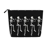 Trousse per cosmetici - Alpaca Llama stampa canapa finta canapa organizzatore da viaggio, una confezione per molteplici usi, conservazione quotidiana, Teschio scheletro Posable di Halloween, Taglia