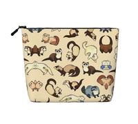 Trousse per cosmetici - Alpaca Llama stampa canapa finta canapa organizzatore da viaggio, una confezione per molteplici usi, conservazione quotidiana, Furetto peloso, Taglia unica