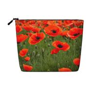 Trousse per cosmetici - Alpaca Llama stampa canapa finta canapa organizzatore da viaggio, una confezione per molteplici usi, conservazione quotidiana, Petali di papavero, Taglia unica