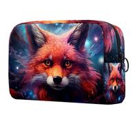 Trousse per cosmetici con animali del cielo stellato per donne, grande astuccio per trucchi organizer da viaggio per articoli da toeletta, Multicolore 3, 18.5x7.5x13cm/7.3x3x5.1in, Art Deco