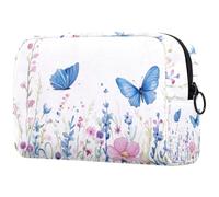 Trousse per cosmetici con coralli blu e arancioni con varie conchiglie, piccola borsa da viaggio con cerniera, borsa da toeletta portatile, organizer per trucchi per donne e ragazze, Multicolore 05