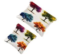 Trousse per cosmetici con funghi selvatici autunnali, impermeabile, senza cerniera, chiusura automatica, mini custodia portatile da viaggio per cuffie e gioielli, Multicolore 04, 7.1x5.8 inch/4.7x4.5