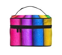 Trousse per cosmetici con pastelli colorati. Borsa per cosmetici da donna alla moda, grande organizer da viaggio per articoli da toeletta