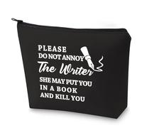 Trousse per cosmetici con scritta "Please Do Not Annoy The Writer", idea regalo per scrittore, idea regalo per autore, Non infastidire lo scrittore-bk, Retro