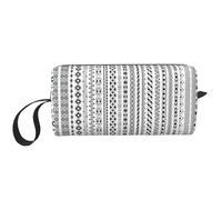Trousse per cosmetici con stampa a strisce triangolari bohémien, custodia da viaggio, borsa organizer con cerniera per un accesso rapido