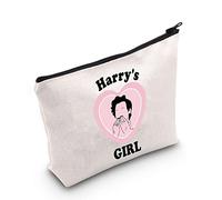Trousse per cosmetici con testo della canzone cantante e amante della canzone Merch Harry's Girl, regalo ispirato, bianco