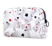 Trousse per cosmetici da donna, con carte da gioco che cadono, per articoli da toeletta da viaggio, grande, pratica borsa organizer con cerniera, Multi, 18.5x7.5x13cm/7.3x3x5.1in, Beauty case