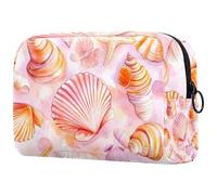 Trousse per cosmetici da donna, con conchiglie colorate, per articoli da toeletta da viaggio, grande, pratica borsa organizer con cerniera, Multi, 18.5x7.5x13cm/7.3x3x5.1in, Beauty case