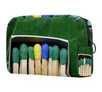 Trousse per cosmetici da donna, con fiammiferi colorati, per articoli da toeletta da viaggio, grande, pratica borsa organizer con cerniera, Multi, 18.5x7.5x13cm/7.3x3x5.1in, Beauty case