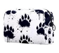 Trousse per cosmetici da donna, con impronte di zampa di lupo, borsa da viaggio per articoli da toeletta grande, pratica borsa organizer con cerniera, Multi, 18.5x7.5x13cm/7.3x3x5.1in, Beauty case
