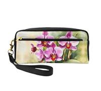 Trousse per cosmetici da donna, con orchidea, borsa da viaggio per accessori organizer con cerniera, idea regalo, Nero , Taglia unica, Astuccio per trucchi