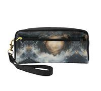 Trousse per cosmetici da donna, con scritta "Within The Tides", borsa da toilette da viaggio, organizer con cerniera, idea regalo, Nero , Taglia unica, Astuccio per trucchi