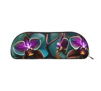Trousse per cosmetici da donna, con stampa di trattore, borsa per trucchi e articoli da toeletta, Orchidea verde acqua e arancione, One Size