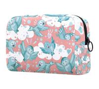 Trousse per cosmetici da donna, con uccelli volanti sulle nuvole, per articoli da toeletta da viaggio, grande, pratica borsa organizer con cerniera, Multi, 18.5x7.5x13cm/7.3x3x5.1in, Beauty case
