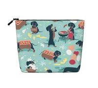 Trousse per cosmetici - Hot Dog e limonata stampa canapa finta borsa da viaggio per articoli da toeletta organizer, una confezione per molteplici usi, conservazione quotidiana, Hot Dogs e limonata