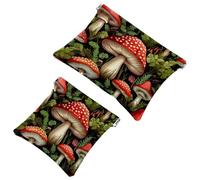 Trousse per cosmetici, senza cuciture, motivo foresta 1068, impermeabile, senza cerniera, chiusura automatica, mini custodia portatile da viaggio per cuffie e gioielli, Multicolore 01, 7.1x5.8