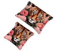 Trousse per cosmetici, senza cuciture, motivo foresta 1068, impermeabile, senza cerniera, chiusura automatica, mini custodia portatile da viaggio per cuffie e gioielli, Multicolore 02, 7.1x5.8